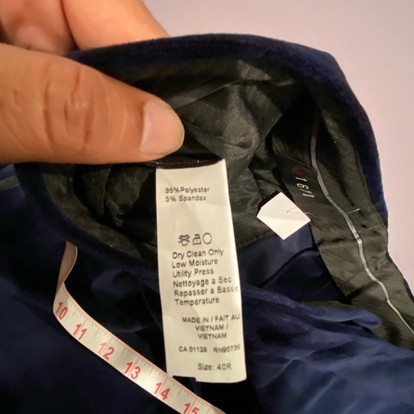 Blue velvet tuxedo pants - Picture 5 of 6